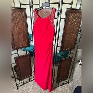 Alex Evenings sz 12 red beaded dress!